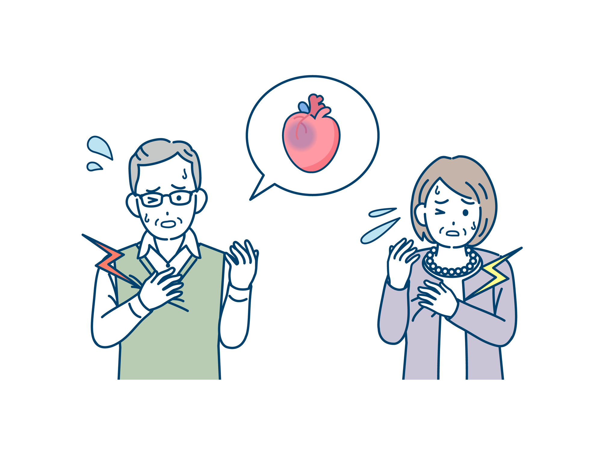 心不全に苦しむ男女